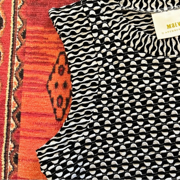 Anthropologie MAEVE Barbara Black And White Jacquard Sleeveless Top - Picture 5 of 9